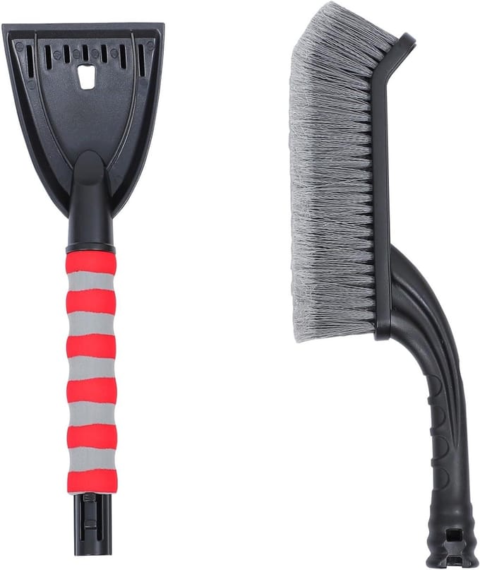 Sneeuwschuiver - Sneeuwborstel - Auto Reinigen - Afneembaar Ontwerp - 65 cm - Rood