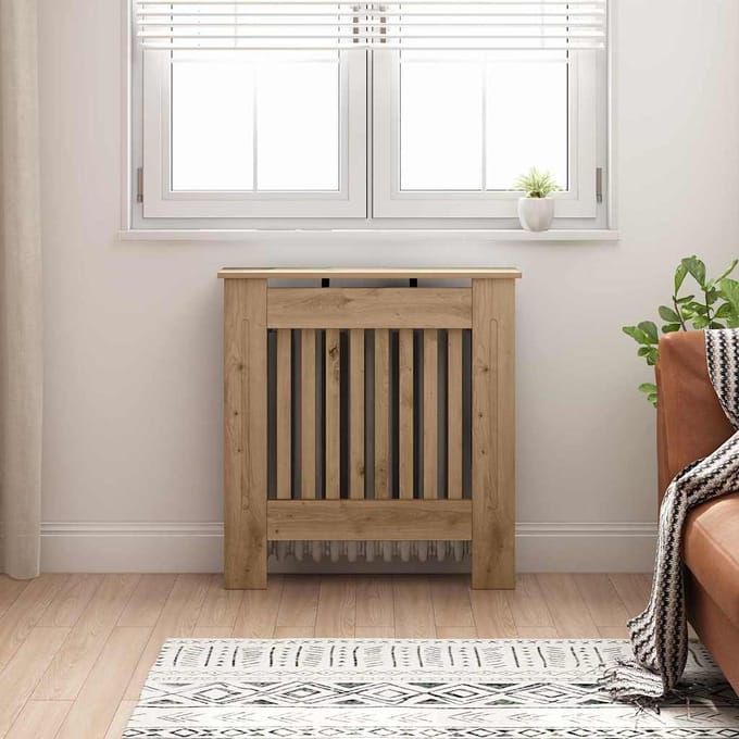 vidaXL Radiatorafdekking Artisanaal eiken 78 x 19 x 81,5 cm