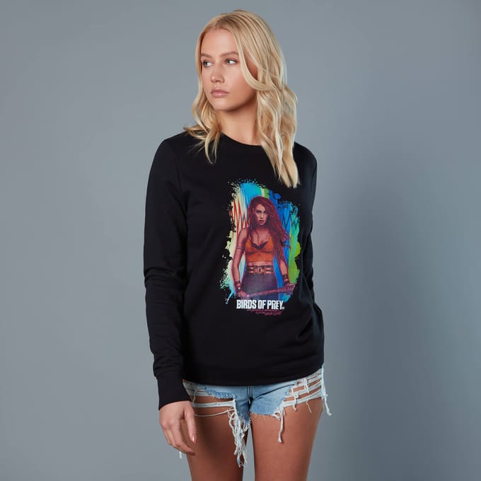Black Canary Acylic Background Unisex Birds of Prey Sweatshirt - Black - M