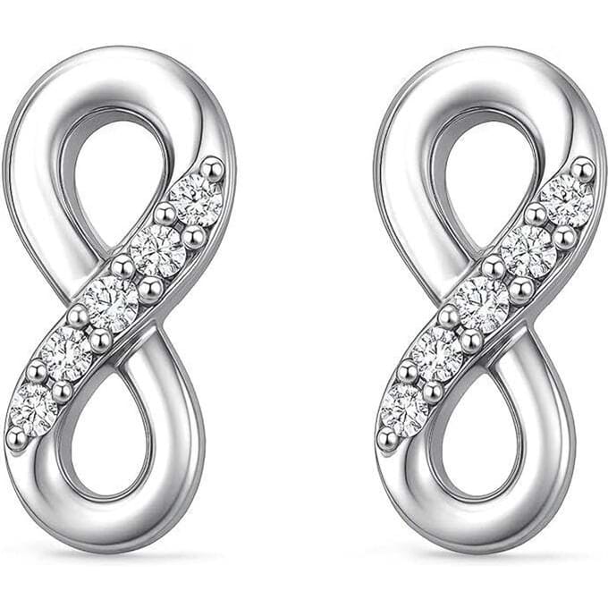 Vrouwen Infinity Oorbellen met Sprankels in 925 Sterling Zilver BIPE076