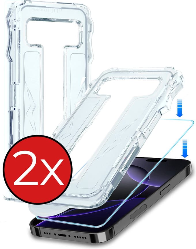 Screenprotector - 2 Stuks - Geschikt voor Apple iPhone 16 Pro Max - Met Installatie Kit - Beschermglas - Gehard Glas - Tempered Glass - Screen Protector