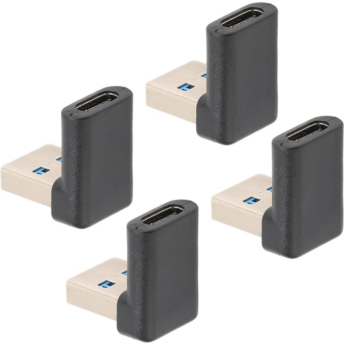 4 stuks USB Type C Haakse Adapter 10 Gbps Transmissie Draagbare USB Male naar Type C Female Adapter voor Laptops Desktops