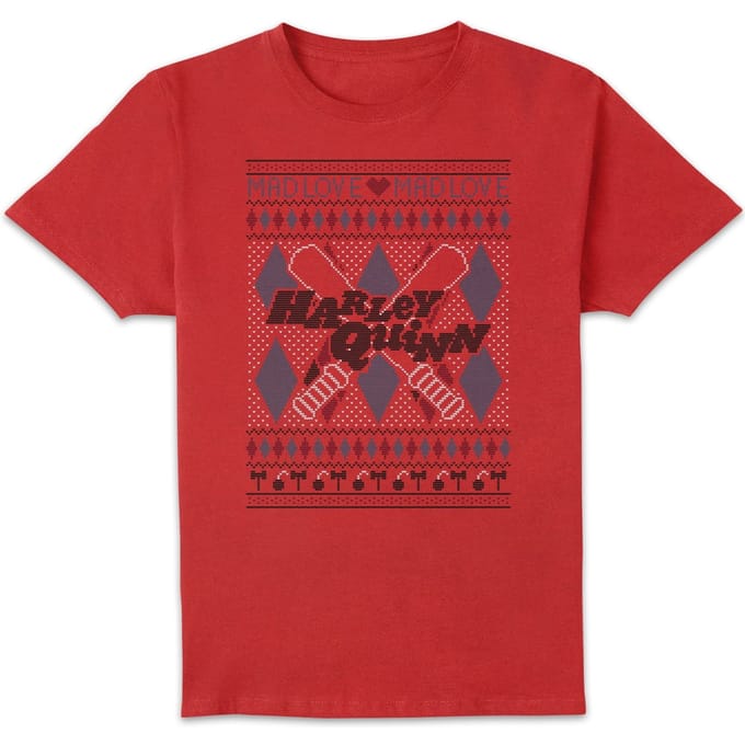 Harley Quinn Men's Christmas T-Shirt - Red - S