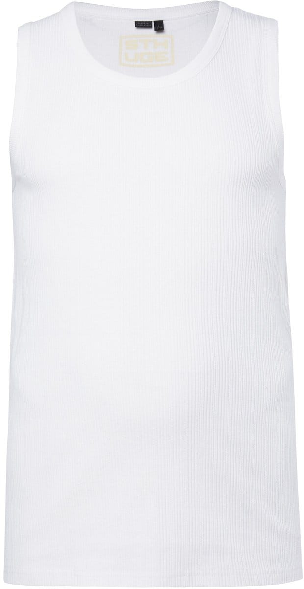 STHUGE - Heren - Tanktop structuur jersey - Sneeuwwit - Maat L