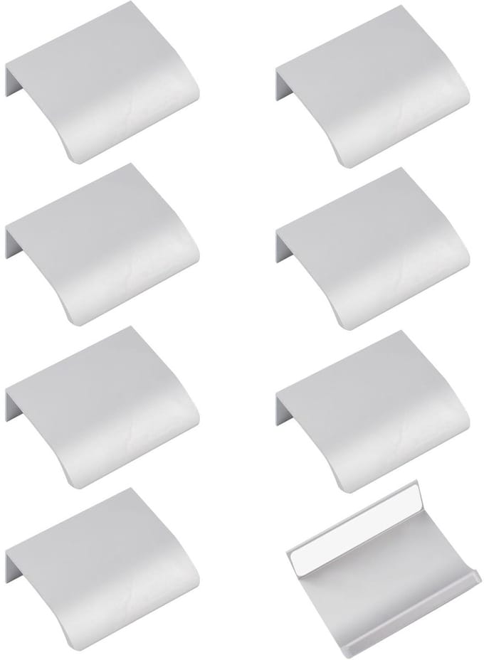 Dailygoods- Vingerranden Set van 8 - Zelfklevend - Aluminiumlegering - Onzichtbare Kledingknoppen - 50 mm - Modern Design - Ladehandvat
