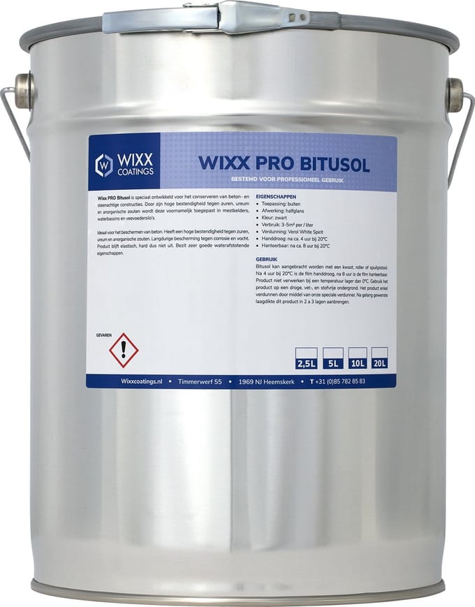 Wixx PRO Bitusol Zwart - 20L - Zwart