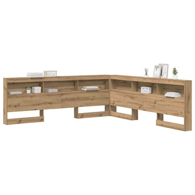 vidaXL - Opberghoofdbord - Artisan - Eiken - Bewerkt - hout