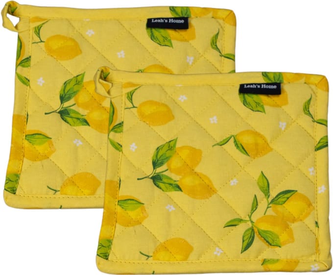 Pannenlappen set - 2 stuks - Cadeau voor haar - Citroen - Lemon - Geel
