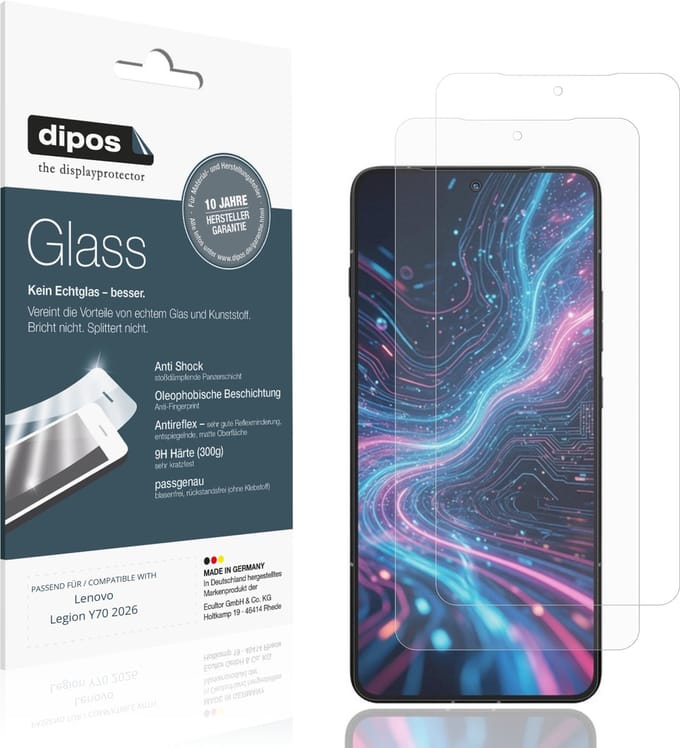 dipos – 2x Matte Pantserfolie geschikt voor Lenovo Legion Y70 2026 | 9H Screenprotector