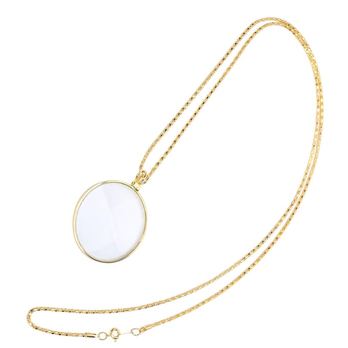 5x legering ketting vergrootglas draagbare leeshanger vergrootglas met ketting goud