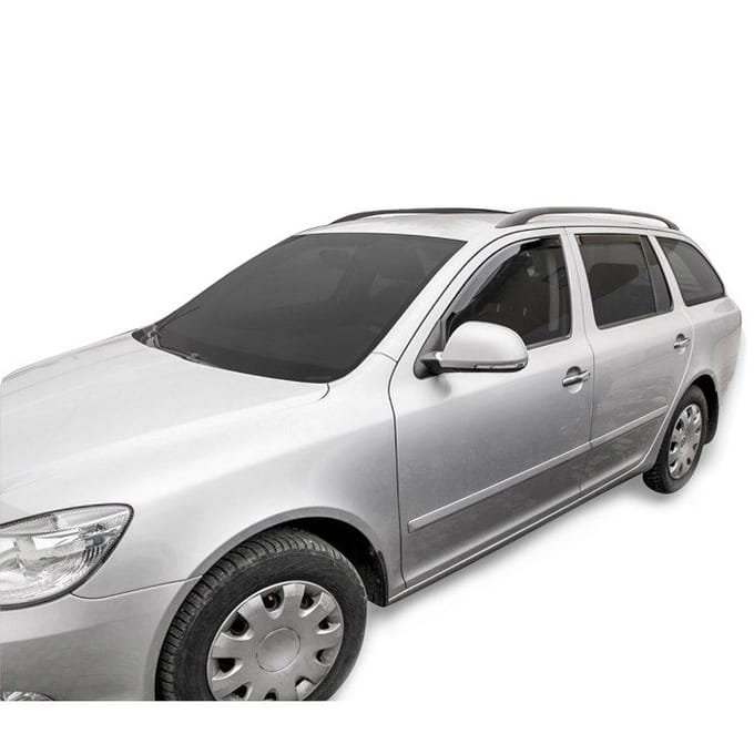 Wind deflectors - Skoda Octavia II (2004-2012) 5-deurs Stationwagen - Aerodynamisch - Zwart getint - Eenvoudige montage