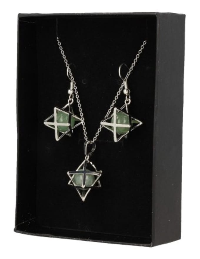 Aventurijn groen merkabah sieraden set