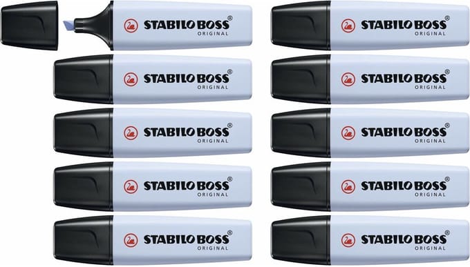 STABILO BOSS ORIGINAL - Markeerstift - Pastel - Babyblauw - Doos 10 Stuks