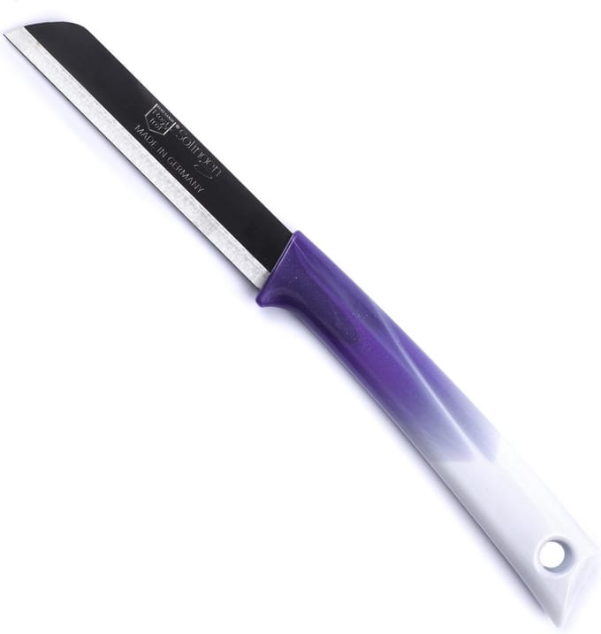 Solingen Schilmesje – RVS Glad – 19 cm met Blade Cover – Bi-Color Paars met Wit