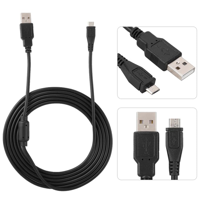 1.8M USB-oplaadkabel met magneetring voor PS4 Slim Pro Controller Gamepad wit