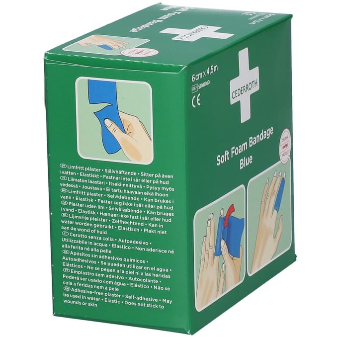 Cederroth Soft Foam Bandage Blue 6 cm x 4,5 m 51011010 1 Verband(en)
