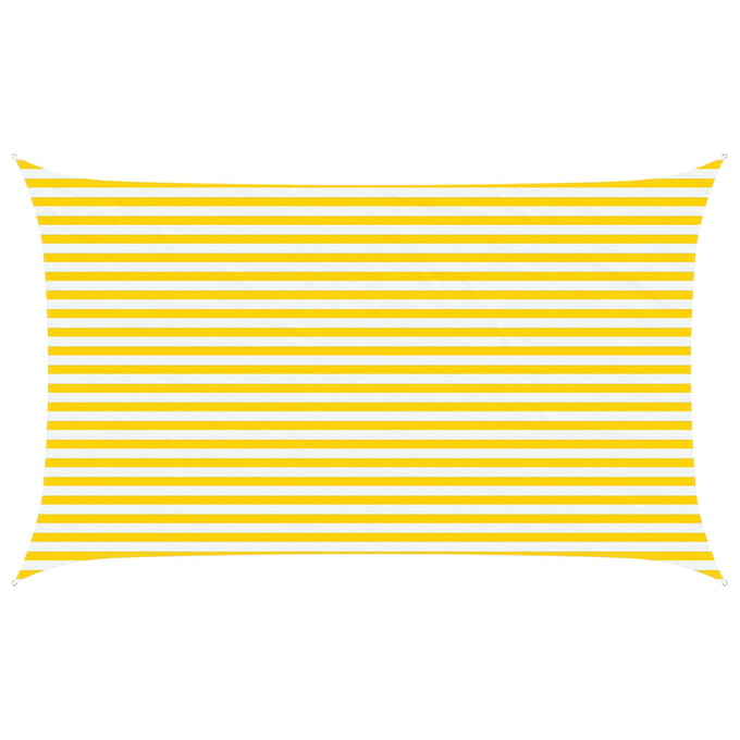 vidaXL - Zonneschaduw - Geel - en - Wit - 5 - x - 3 - m - 100% - Polyester - Oxford