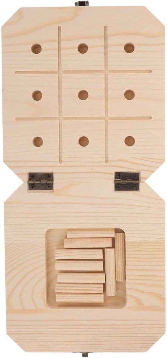 Sensorisch Bord Peuters - Houten Activiteit - Motoriek Trainen - Duurzame Houtconstructie - 17x17x4 CM - Beige