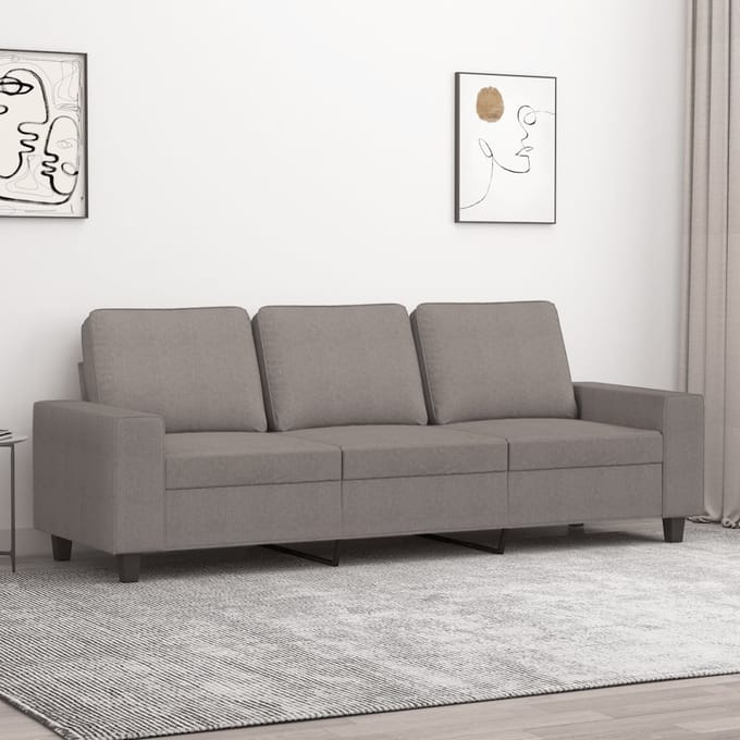 vidaXL - Driezitsbank - 180 - cm - stof - taupe