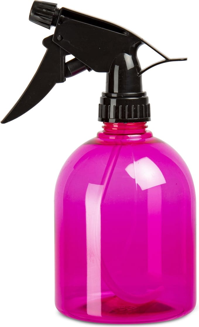 Plasticforte Plantenspuit - 500 ml - transparant roze - verstuiver - 18 cm - kunststof