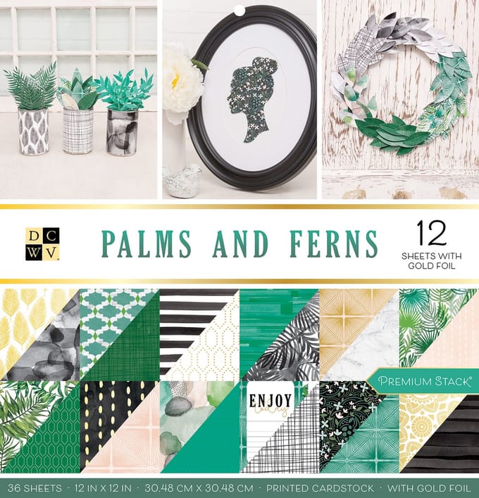 American Crafts: DCWV 30,5x30,5cm x36 palms and ferns (614337)