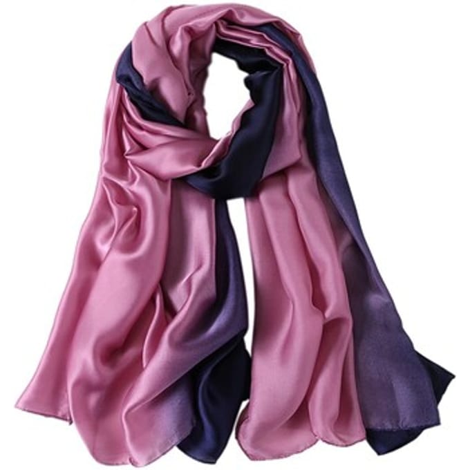 Sjaal Alberto Cabale Zijden Sjaal Pink Purple Navy Duo