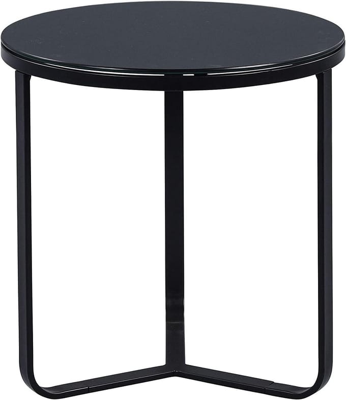 Ronde Salontafel Zwart Glas - Modern Design Ø50cm