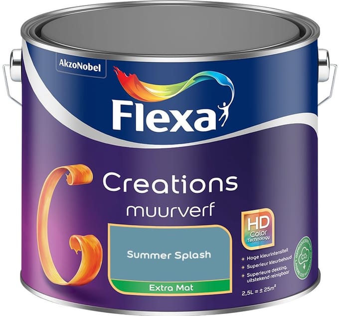 Flexa - Creations Muurverf Extra Mat - Summer Splash - Mengverf - 2,5 L
