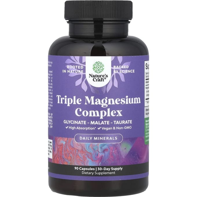 Nature's Craft, Drievoudig Magnesium Complex, 90 Capsules