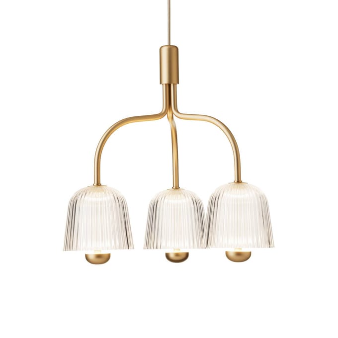 Nuura Aps Nuura LED hanglamp Asteea 3, Ø 40 cm, messingkleurig/helder