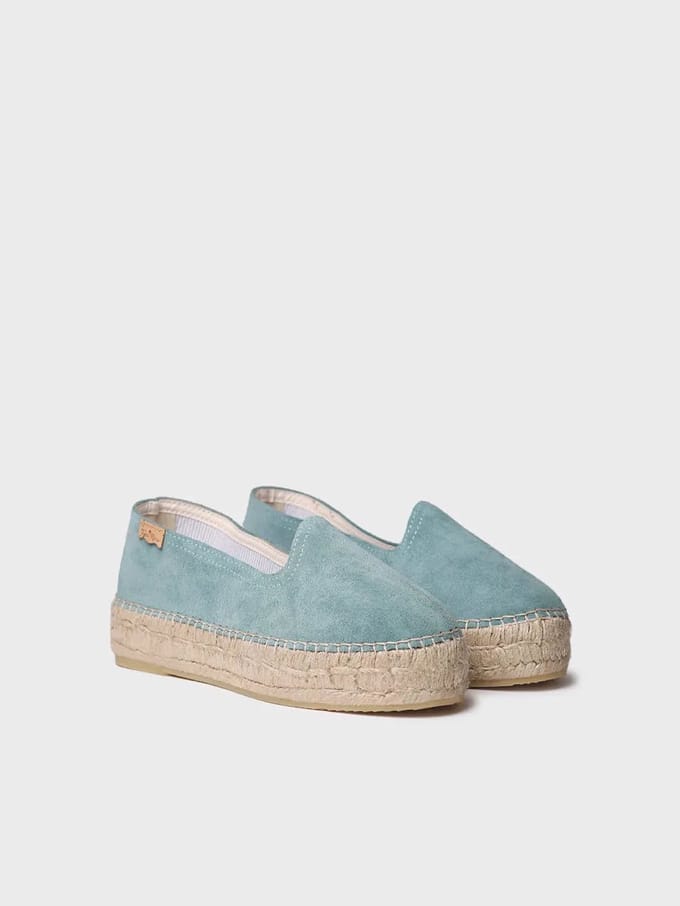 Gesloten espadrille voor dames van suède met jute zool | KEIRA