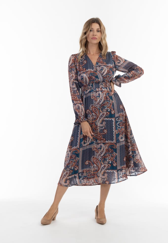 usha Maxi-jurk met paisleyprint nowles