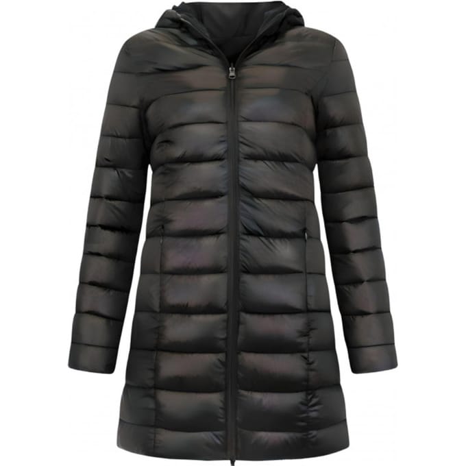 Long Puffer Coat Dames Parka - Slim Fit - 2161A - Zwart