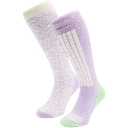 Poederbaas Skisokken Dames 2-pack White Multi-39/42