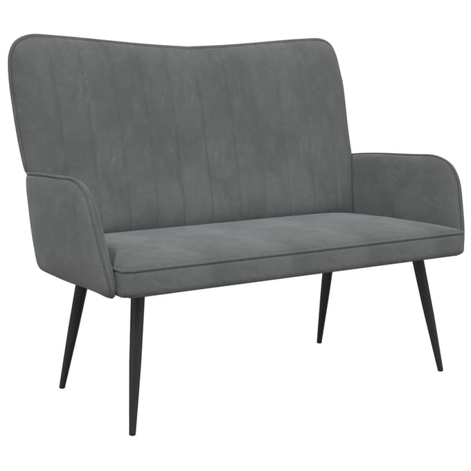vidaXL - 2-Zits - Sofa - Donkergrijs - 115 - x - 61 - x - 87 - cm - fluweel