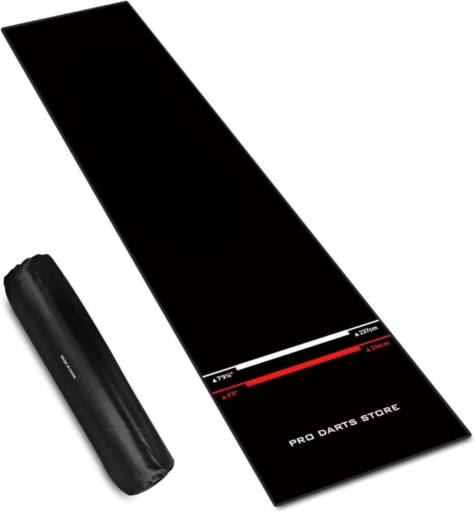 Dartmat - 65 x 295 cm - Zwart - Score Indicator - Antislip