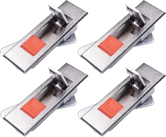Elektrisch Kastslot - Pop-upslot Drukknop - Kasten Beveiligen - Aluminiumlegering - 12 mm paneeldikte - Rode Knop