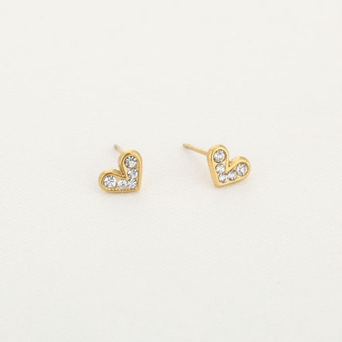 Hartjes studs met steentjes