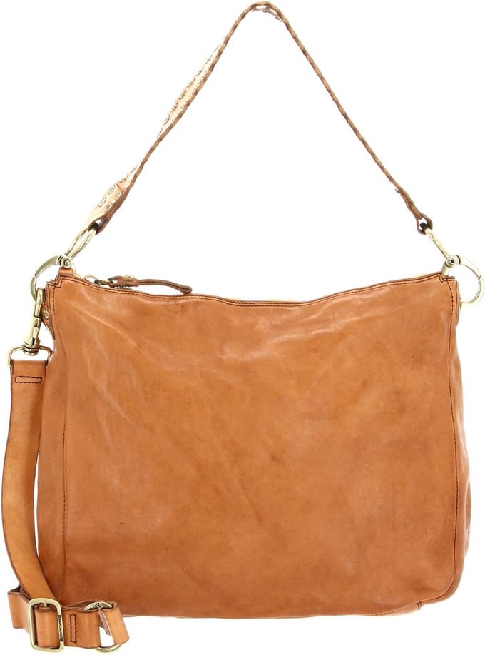 CAMPOMAGGI Leren Schoudertas Shoulder Bag Cammello Bruine