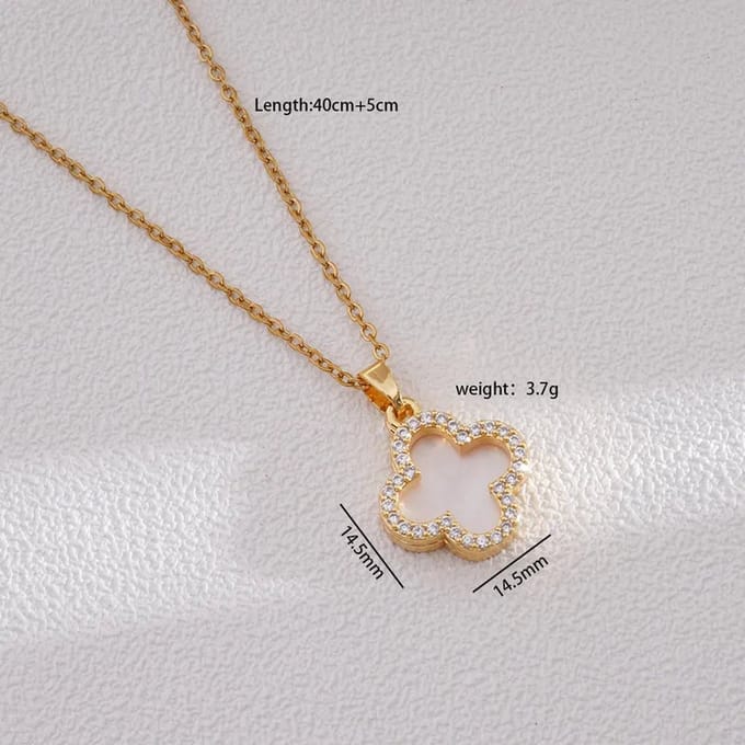 JewelGalerie - Ketting-Klaver-Goud