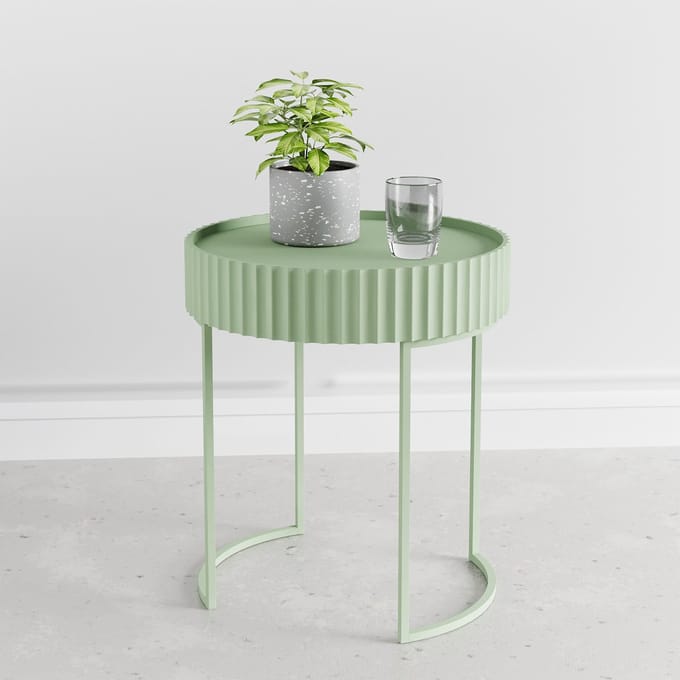 Bijzettafel Rill rond 46x40 cm mintgroen [en.casa]
