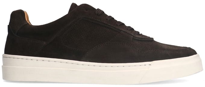 Manfield - Heren - Donker bruine suède sneakers - Maat 43