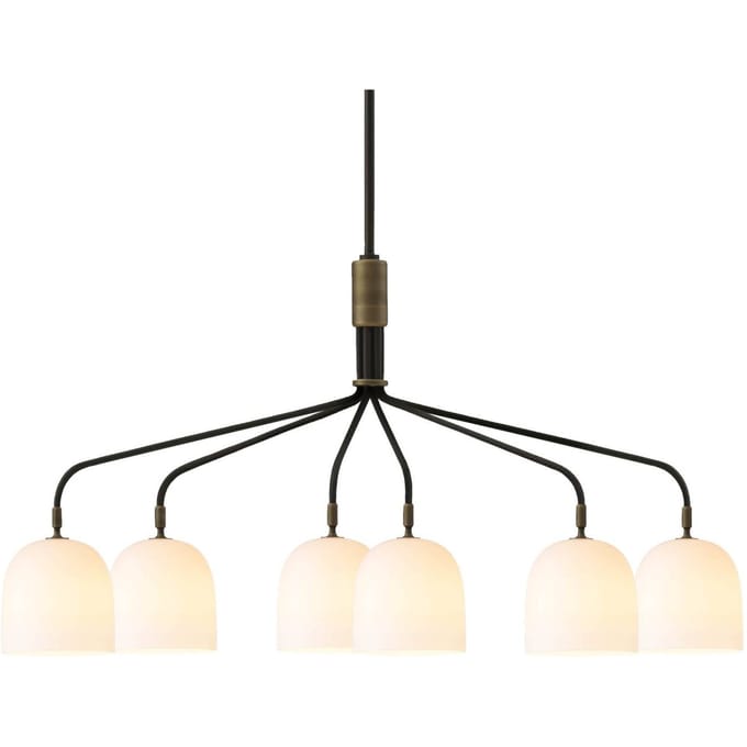 Gubi Kroonluchter Howard 6-lamps 134x73 cm brons/wit