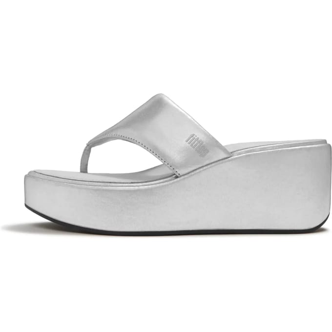 FitFlop Platfforms Wedge Toe-Post Sandals ZILVER - Maat 41