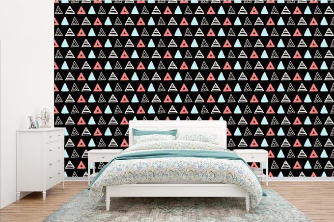 Behang - Fotobehang Jongens - Design - Driehoek - Breedte 385 cm x hoogte 240 cm
