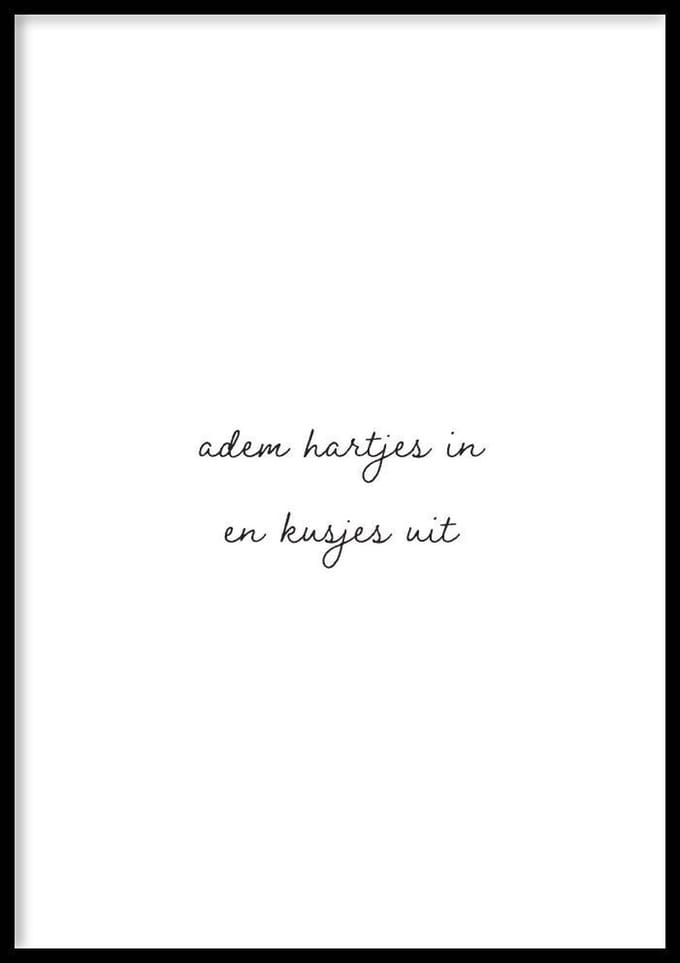 Poster Adem Hartjes In - 30x40 cm - Kinder Poster - WALLLL