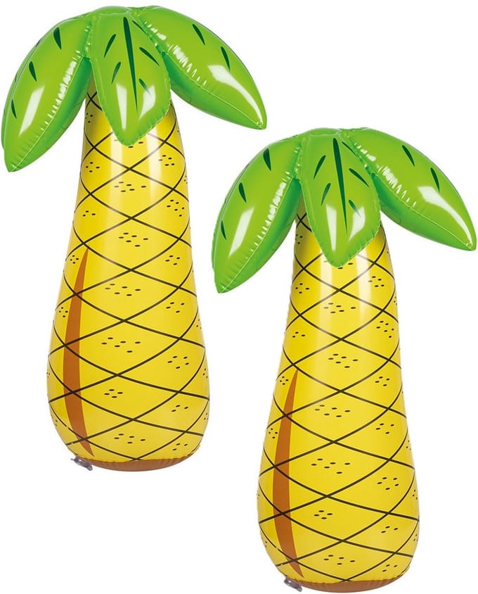 Opblaasbare palmboom XL - 2x - 68 cm - groot formaat - fun decoratie opblaasartikelen