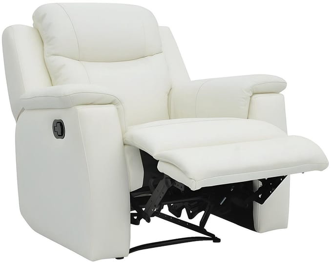 Vente-unique Relaxfauteuil EVASION van leer - ivoorwit