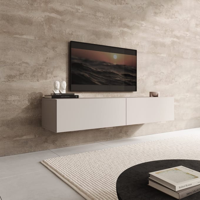 Meubella - TV-Meubel Palm - Beige - 160 cm