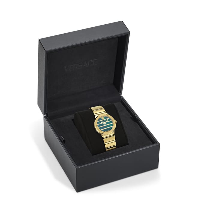Versace Greca Logo Pearl VE0S00425 Horloge - Staal - Goudkleurig - Ø 33 mm